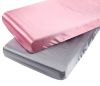 Picture of Satin Pack n Play Sheet Set 2 Pack Ultra Soft Silk Fitted Mini Crib Sheets Playard Sheet Protect for Baby Hair and Skin, Grey & Pink