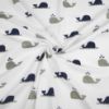 Picture of American Baby Company Natural Cotton Fitted Pack and Play Sheet 39" x 27" - Soft & Breathable Pack N Play Sheet for Playpen, Playard & Mini Crib Mattress, Navy Whale, for Boys & Girls
