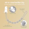 Picture of Eascrozn Baby Pacifier Clip, 6 Pack Silicone Pacifier Holder with One Piece Design for Baby Boy and Girl, BPA Free Soft Flexible Paci Binky Clips