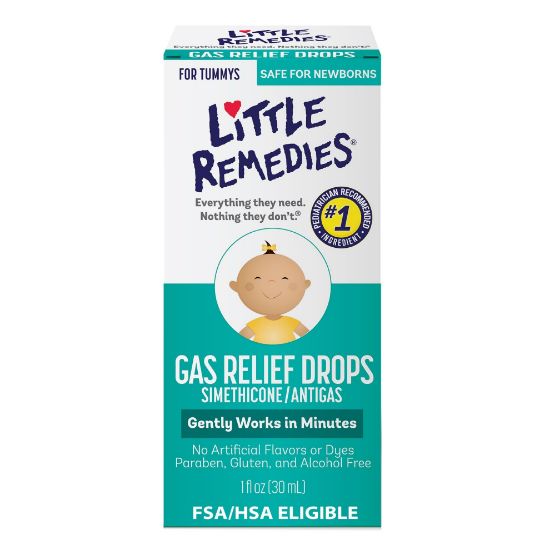 Picture of Little Remedies Newborn Gas Relief Drops, Relieves Discomfort From Gas, Baby Medicine with No Artificial Flavors or Dyes, Natural Berry Flavor, 1 Fl Oz