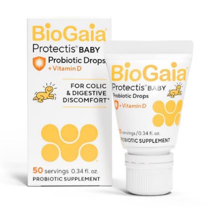 Picture of BioGaia Protectis Baby Probiotic Drops | Colic & Gas Relief + Vitamin D | Safe for Newborns | Ease Crying, Fussing, Colic, Gas, Spit-ups & Constipation | No Dairy, Soy & Gluten | 50 Day Supply | 10mL