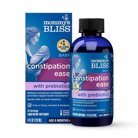 Picture of Mommy's Bliss Constipation Ease + Prebiotics, Relieves Occasional Constipation, Gentle & Safe, No Harsh Laxatives, 4 Fl Oz Bottle (Pack of 1)