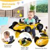 Picture of BABY JOY 4-in-1 Baby Walker, Foldable Activity Walker with Adjustable Height & Speed, Music, Lights, Anti-Rollover, Toddler Push Walker, Baby Walker with Wheels for Boys Girls 6-18 Months (Yellow)