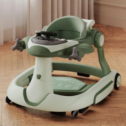 Picture of Kinder King 8-in-1 Baby Walker with Music & Lights, 3 Level Adjustable Height, Foldable Toddler Walker with Speed Adjustable Wheels, Easy to Clean, Baby Walkers for Boys & Girls 6-18 Months