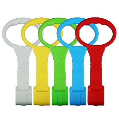 Picture of ATOPXiNG 5PCS Playpen Baby Pull Up Rings - Premium Baby Handles for Play Pen Standing Up - Plastic Walking Exercises Assistant Rings for Infants Babies Toddler - Ergonomic Handles - 5 Colors