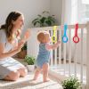 Picture of ATOPXiNG 5PCS Playpen Baby Pull Up Rings - Premium Baby Handles for Play Pen Standing Up - Plastic Walking Exercises Assistant Rings for Infants Babies Toddler - Ergonomic Handles - 5 Colors