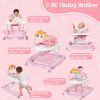 Picture of Baby Walker, 5 in 1 Baby Walkers for Boys Girls 6-12 Months, Foldable Walkers for Babies with Bouncer & Feeding Tray, Music, Adjustable Heights, Activity Walker for Infant
