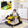 Picture of HONEY JOY 4-in-1 Baby Walker, Activity Push Walker w/3 Adjustable Heights, Smooth Wheels w/Adjustable Speed, Padded Seat, Music & Light, Foldable Car Walker for Baby Boys Girls Age 6 Months+ (Yellow)