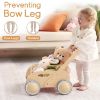 Picture of HOMEKOL Wooden Baby Walker, Baby Walker, Adjustable Speed for Boys and Girls, Baby Activity Center, Birthday, Christmas and New Year's Gift, Natural Wood Color