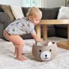 Picture of CherryNow Baby Basket for Nursery, Bear Gift Baskets for Kids, Baby Shower Basket with Handles, Small Cute Animal Baskets, Light Brown, 10.5"D x 8.5"H