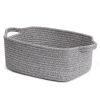 Picture of CHICVITA Decorative Gift Basket, Easter Basket for Kids, Woven Rope Storage Baskets with Handles, Nursery Baby Shower Toy Organizer, Grey, 13 x 9.8 x 5 inches
