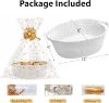 Picture of SUNCOLOR Small Woven Gift Basket Set with Cut Paper Shred Filler, Pull Bow & Cellophane Bag, 12x8x5 Inch Durable Cotton Rope Storage Basket for Easter, Baby Shower, Birthday, Holidays