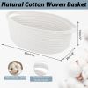 Picture of woric Woven Basket Gift Basket Storage Baskets with Handles for Gifts Empty Mothers Day Graduation Gifts Stuffers Baby Shower Toy (White 12"X 8" X 5" with Gift Bag Card Ribbon Tissue Paper)