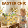 Picture of ASKETAM Large Cute Easter Basket for Kid Empty Gift Baby Rectangle Storage Bin Bunny Eggs BoyGirl Room Dcor (Tulip Rabbit Yellow)