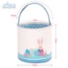 Picture of LessMo Easter Bunny Basket Egg Buckets, Blue Cute Personalized Canvas Cotton Tote Bags Egg Hunt Basket for Easter Party Gifts