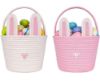 Picture of CubesLand Easter Baskets for Kids - 2-Piece Empty Bunny Buckets Set with Handle, Soft & Sturdy Easter Egg Hunt Basket Bags (9.8x7.8x7.8 Inch) - Perfect Easter Gifts for Girls, Boys & Toddlers