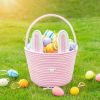 Picture of CubesLand Easter Baskets for Kids - 2-Piece Empty Bunny Buckets Set with Handle, Soft & Sturdy Easter Egg Hunt Basket Bags (9.8x7.8x7.8 Inch) - Perfect Easter Gifts for Girls, Boys & Toddlers