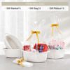 Picture of 4 Pack Small Woven Basket with Handles, All 12"x 8"x 5", Cotton Rope Room Shelf Storage Basket, Cat Toys, Cute Baby Gift Basket with Gift Bags and Ribbons for Nursery, Empty Decorative Gift Chest Box