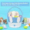Picture of CubesLand Empty Easter Basket for Kids Babies Boys and Girls, Cute Easter Treasure Hunt Bunny Basket, Sturdy Cotton Rope Gift Basket, Egg Hunts, Festive Decor & Gift Ideas - Blue, Large