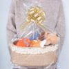 Picture of Yimi's Dream Baskets for Gifts Empty, Small Brown Storage Basket for Shelves, Decorative Jute Woven Basket for Nursery, Baby Shower, Christmas, Families (Oval, 12"x 8"x 5")