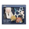 Picture of Itzy Ritzy Farm Toy Gift Set - Includes Cow Lovey & Farm-Themed Busy Ring Car Seat and Stroller Toy - Features Crinkle Sounds, Engaging Textures & Silicone Teething Relief (Farm)