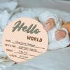 Picture of Monthly Baby Milestone Maker Discs, Baby Milestone Signs for Newborn Baby, Hello World Newborn Sign for Girl & Boy, Baby Announcement Sign for 1-12 Month, Milestone Wooden Circles (Sage)