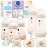 Picture of MAM Easy Start Anti-Colic Baby Bottle & Pacifier Set, 5 Self Sterilizing Bottles (3X 5oz, 2X 9oz) & 3 Original Pacifiers 0-16 Months + Extra Nipples, Newborn Feeding Gift Set
