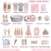 Picture of 27-Piece Baby Girl Shower Gift Basket Set - Newborn Essentials, Large Pink Gift Basket With Rattle, Swaddle, Diaper Caddy Organizer