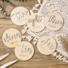 Picture of Milestone Wooden Circles for Monthly Baby: Newborn Age Milestone Signs Cards for Hospital - Month Markers Discs for New Boys and Girls