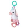 Picture of Bright Starts Unicorn Sparkle & Shine Plush Take-Along Stroller or Carrier Toy, Ages 0 Month+, Pink