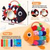 Picture of Baby Sensory Tummy Time Toys 0-6 Months Music Fish Toy for Infant 3 4 5 6 Month Old Black and White High Contrast Newborn Toys with Mirror Crinkle Rattle for 3-6 6-12 Months Baby Boy Girl Shower Gifts
