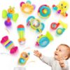 Picture of iPlay, iLearn 10pcs Baby Rattles Toys Set, Infant Grab Shake Rattle, Easy Hold Sensory Teether, Babies Development Learning Music Toy, Newborn Shower Birthday Gift 1 2 3 4 5 6 7 9 10 12 Month Boy Girl
