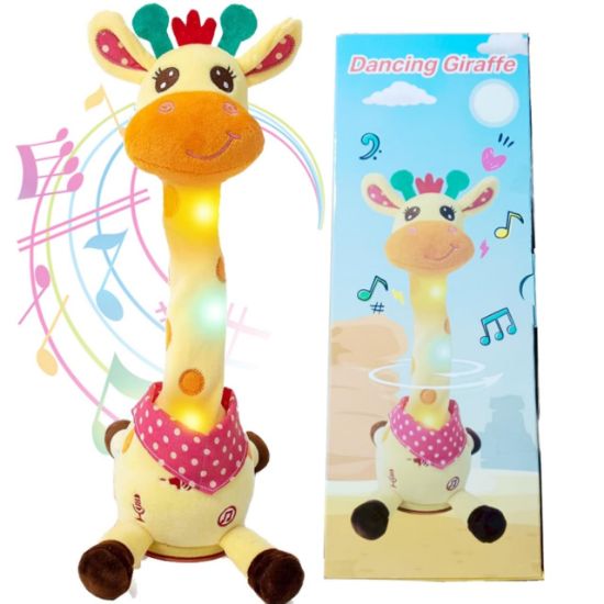 Picture of WHNKFB Dancing Giraffe Plush Baby Toy 6-12 Months - Talking Giraffe Stuffed Animal Singing Songs & Repeat What You Say, Musical Light Up Toy for Toddlers 1-3 Years Boy Girl, Soft Interactive Gift