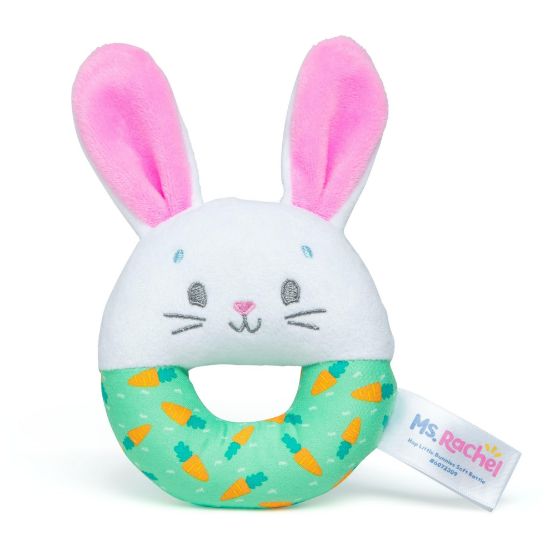 Picture of Ms. Rachel Official Hop Little Bunnies Soft Rattle, Baby Teething Toys with Plush Bunny Cover, Toddler Toys for Girls & Boys, Ages 3 Months to 1+