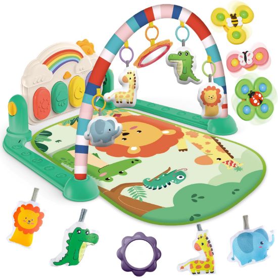 Picture of Joryuek Baby Gym & Play Mat, Tummy Time & Activity Mat Toys, Infant to Toddler Play Piano Mat, 0-12 Months (Green)