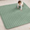 Picture of Comfy Cubs Square Kids Play Mat - 56 x 56 inches Soft Quilted Baby Floor Mat with Non-Slip Bottom - Plush Design for Toddlers' Playtime - Comfortable and Durable - Fern