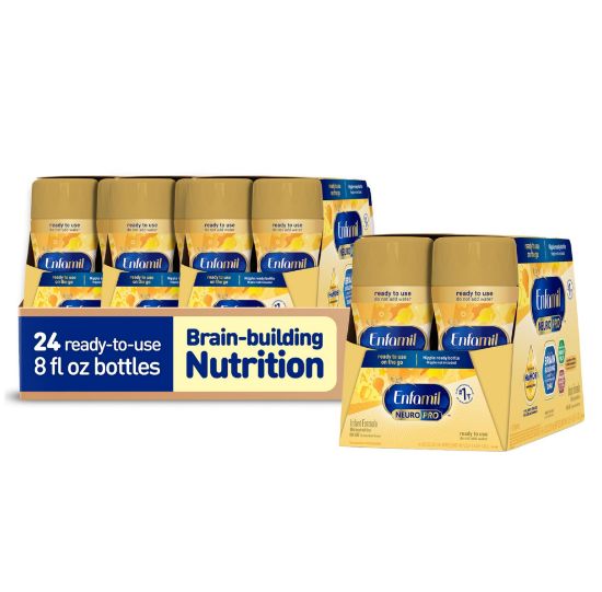 Picture of Enfamil NeuroPro Ready to Feed Baby Formula, Ready to Use, Brain and Immune Support with DHA, Iron and Prebiotics, Non-GMO, 8 Fl Oz, 6 count (Pack of 4), Total 24 bottles