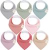 Picture of KeaBabies 8-Pack Organic Baby Bandana Bibs for Girls - Super Absorbent Triangle Baby Bibs for Drooling and Teething Infant, Cotton Extra Soft for Newborn, Infant 0-36 Months (Muted Pastel)