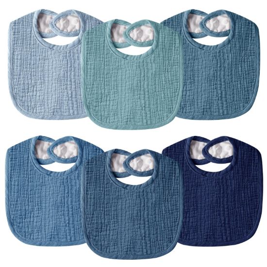 Picture of Wrrernsin Muslin Baby Bibs for Unisex Boys Girls, Cotton Drool Bib, Adjustable Newborn Bib for Drooling and Teething