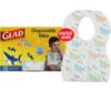 Picture of Glad for Kids Shark Disposable Paper Bibs with Crumb Catcher, Absorbent Leakproof Bibs for Toddlers and Babies, Mess Free Feeding, Crafts, Parties, and Travel Use, 30 Count