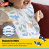 Picture of Glad for Kids Shark Disposable Paper Bibs with Crumb Catcher, Absorbent Leakproof Bibs for Toddlers and Babies, Mess Free Feeding, Crafts, Parties, and Travel Use, 30 Count