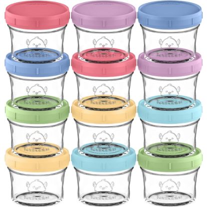 Picture of KeaBabies 12pk 4oz Glass Baby Food Containers with Lids - Leak-Proof, Microwavable Small Glass Jars, Baby Purees & Toddler Snack Storage Containers, BPA-Free, Dishwasher & Freezer Safe (Nord)
