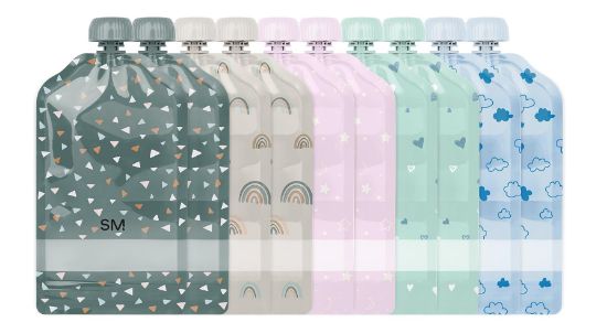 Picture of Simple Modern Reusable Baby Food Pouches for Toddlers | BPA Free Plastic, Food Safe, Freezer Safe | Refillable for Applesauce Yogurt & Puree Squeeze Pouch | 10 pack | 5oz | Assorted