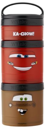 Picture of Whiskware Disney Pixar Stackable Snack Containers for Kids and Toddlers, 3 Stackable Snack Cups for School and Travel, Cars Lightning McQueen and Mater
