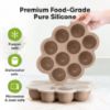 Picture of KeaBabies Silicone Food Freezer Trays with Lid, 2oz x 10 Pods Baby Food Storage Containers, Easy Puree Meal Prep, Breast Milk Silicone Freezer Molds, Dishwasher, Microwave Safe, BPA-Free (Chai Latte)