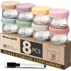 Picture of RowinsyDD 8 Pack Glass Baby Food Storage Containers, 4 oz Leakproof Baby Food Jars with Lids, Small Glass Food Containers for Infant Baby, Freezer Safe
