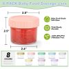 Picture of RowinsyDD 8 Pack Glass Baby Food Storage Containers, 4 oz Leakproof Baby Food Jars with Lids, Small Glass Food Containers for Infant Baby, Freezer Safe