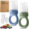 Picture of KeaBabies Baby Fruit Feeder 2pk - Silicone Baby Food Feeder for Babies 6-12 Months, Breast Milk Popsicle Teether, Weaning, Pacifier, Freeze Frozen Solid Food, Infant Feeding Essential (Slate)