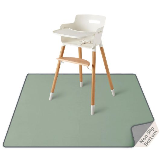 Picture of Blissful Diary Baby Splat Mat for Under High Chair, 50.4 x 50.4 Inch Wipeable Splash Mat, Waterproof and Washable, Anti-Slip Floor Protector, Sage Green