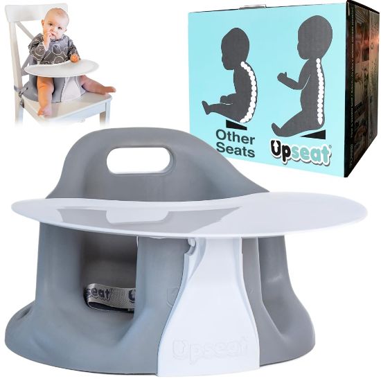 Picture of Upseat - The Original Ergonomic Baby Floor & Booster Seat with Tray, Developed with Physical Therapists for Upright Posture & Healthy Hip Development, 4-24 Months, Dishwasher-Safe Extra-Large Tray